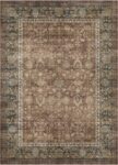 Area Rugs for Living Room, Soft and Non-Slip Machine Washable Folding Rug,Persian Style for Bedrooms, Dining Rooms, Living Rooms, Classrooms, Kitchens, Foyer Corridor (Brown Bule, 5 * 7)