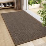 Door Mat 24"x36", Non Slip Door Mat Indoor Entrance, Rubber Backing Front Indoor Door mat Washable Absorbent Low-Profile Entryway Entry Resist Dirt Inside Door Mats, Brown