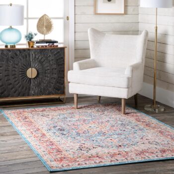 Paisley Vintage Persian Area Rug, 4' x 6', Verona Red