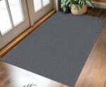 Washable Entryway Rug 3x5 Ft Area Rugs Cotton Rubber Backed Throw Rugs Indoor Door Mat Kitchen Rugs Braided Floor Carpet for Front Entrance Kitchen Living Room, Grey/Charcoal Grey
